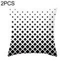 2 PCS Black and White Simple and Modern Geometric Abstract Decorative Pillowcases Polyester Throw Pillow Case(13)