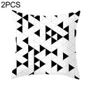 2 PCS Black and White Simple and Modern Geometric Abstract Decorative Pillowcases Polyester Throw Pillow Case(20)
