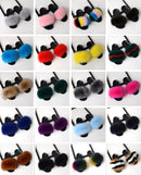 Fox Fur Slippers Flip-flops Non-slip Flat Fur Shoes Sandals for Women, Shoe Size:38-39(24cm)(Black)