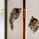 10 PCS Removable Waterproof Cartoon 3 D Cat Pattern Wall Sticker Bathroom Toilet Sticker(A)
