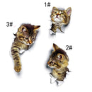 10 PCS Removable Waterproof Cartoon 3 D Cat Pattern Wall Sticker Bathroom Toilet Sticker(C)