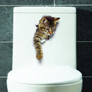 10 PCS Removable Waterproof Cartoon 3 D Cat Pattern Wall Sticker Bathroom Toilet Sticker(B)