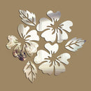 2 Sets Flower Pattern Wall Sticker Home Decor 3D Wall Decal Art DIY Mirror Wall Stickers Living Room Decoration(Silver)