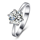 925 Sterling Silver Woman CZ Crystal Wedding Engagement Finger Rings Super Shinning Cubic Zirconia Fine Jewelry, Ring Size:10