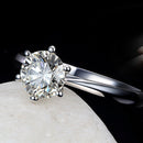 925 Sterling Silver Woman CZ Crystal Wedding Engagement Finger Rings Super Shinning Cubic Zirconia Fine Jewelry, Ring Size:10