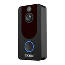 EKEN V7 Standard Edition 1080P Full HD Weather Resistant WiFi Security Home Monitor Intercom Smart Phone Video Doorbell without Dingdong Machine, Support Two-way Audio, PIR Motion Detection, Night Vision