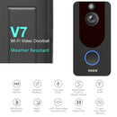 EKEN V7 Standard Edition 1080P Full HD Weather Resistant WiFi Security Home Monitor Intercom Smart Phone Video Doorbell without Dingdong Machine, Support Two-way Audio, PIR Motion Detection, Night Vision