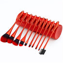 10 In 1 Small Waist Goblet Makeup Brush Set Beauty Tools(Red)