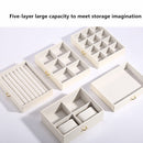 Multi-layer Large-capacity Leather Jewelry Storage Box(White)