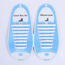 16 PCS / Set Running No Tie Shoelaces Fashion Unisex Athletic Elastic Silicone ShoeLaces(White )