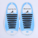 16 PCS / Set Running No Tie Shoelaces Fashion Unisex Athletic Elastic Silicone ShoeLaces(Black )