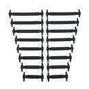 16 PCS / Set Running No Tie Shoelaces Fashion Unisex Athletic Elastic Silicone ShoeLaces(Black )