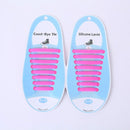 16 PCS / Set Running No Tie Shoelaces Fashion Unisex Athletic Elastic Silicone ShoeLaces(Pinkish )