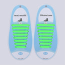 16 PCS / Set Running No Tie Shoelaces Fashion Unisex Athletic Elastic Silicone ShoeLaces(Green )