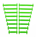 16 PCS / Set Running No Tie Shoelaces Fashion Unisex Athletic Elastic Silicone ShoeLaces(Green )
