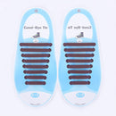16 PCS / Set Running No Tie Shoelaces Fashion Unisex Athletic Elastic Silicone ShoeLaces(Coffee)