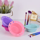 Beauty Tools Silicone Brush Tray Makeup Brush Special Cleaning Bowl(Purple)