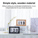 Creative Simple Wooden Flip Calendar Desktop Office Decoration(Blue)