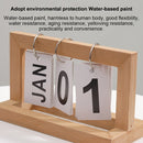 Creative Simple Wooden Flip Calendar Desktop Office Decoration(Blue)