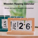 Creative Simple Wooden Flip Calendar Desktop Office Decoration(Black)