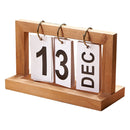 Creative Simple Wooden Flip Calendar Desktop Office Decoration(Wood color)