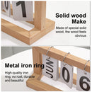 Creative Simple Wooden Flip Calendar Desktop Office Decoration(Wood color)