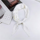 Ladies Retro Style Pleated Diamond Square Scarf Silk Scarf, Length: 70cm(White)