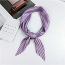 Ladies Retro Style Pleated Diamond Square Scarf Silk Scarf, Length: 70cm(Purple)