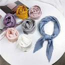 Ladies Retro Style Pleated Diamond Square Scarf Silk Scarf, Length: 70cm(Dark Pink)