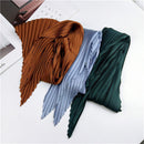 Ladies Retro Style Pleated Diamond Square Scarf Silk Scarf, Length: 70cm(Dark Pink)