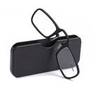2 PCS TR90 Pince-nez Reading Glasses Presbyopic Glasses with Portable Box, Degree:+1.00D(Black)
