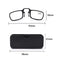 2 PCS TR90 Pince-nez Reading Glasses Presbyopic Glasses with Portable Box, Degree:+1.50D(Black)
