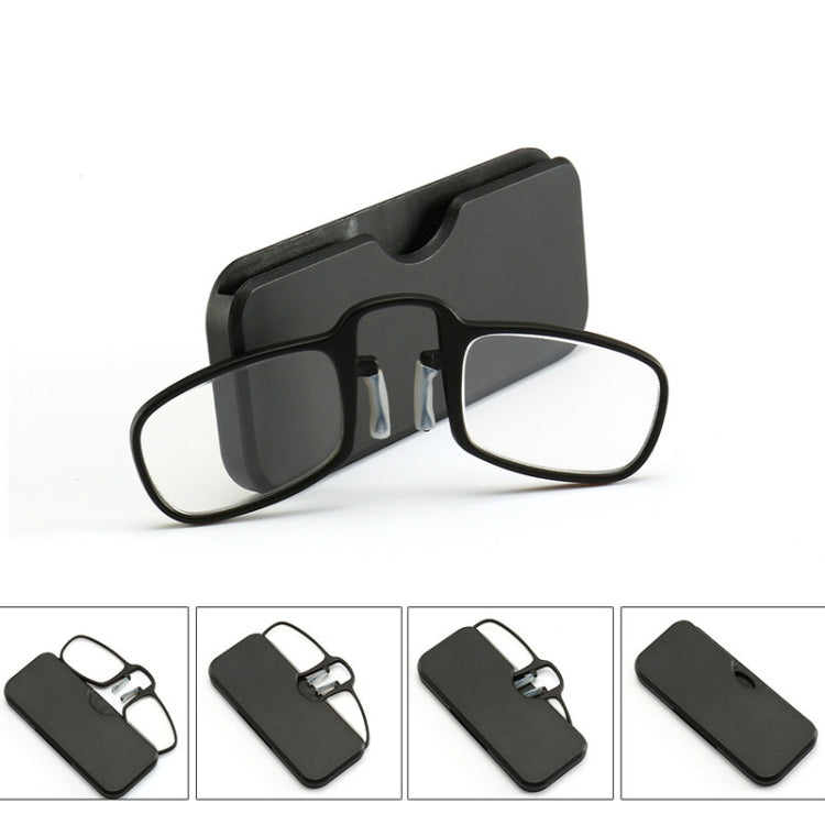 2 PCS TR90 Pince-nez Reading Glasses Presbyopic Glasses with Portable Box, Degree:+1.50D(Brown)
