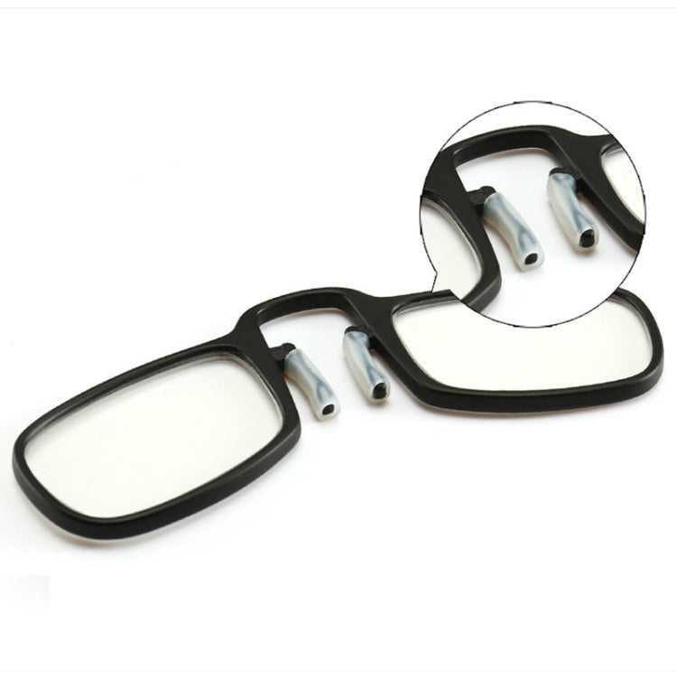 2 PCS TR90 Pince-nez Reading Glasses Presbyopic Glasses with Portable Box, Degree:+2.00D(Brown)