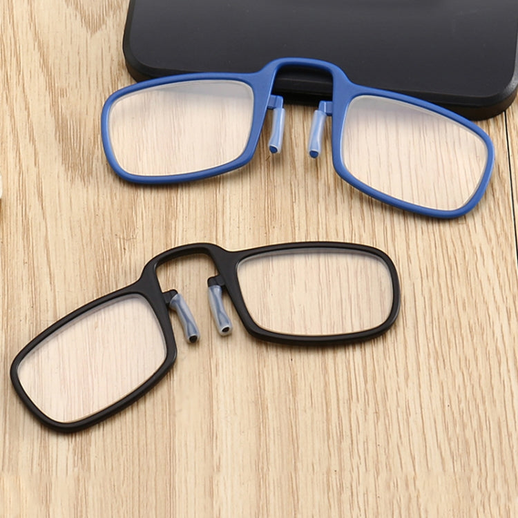 2 PCS TR90 Pince-nez Reading Glasses Presbyopic Glasses with Portable Box, Degree:+2.00D(Brown)