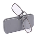 2 PCS TR90 Pince-nez Reading Glasses Presbyopic Glasses with Portable Box, Degree:+2.50D(Grey)