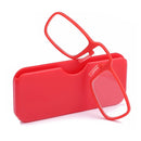 2 PCS TR90 Pince-nez Reading Glasses Presbyopic Glasses with Portable Box, Degree:+3.00D(Red)