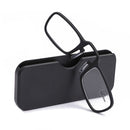 2 PCS TR90 Pince-nez Reading Glasses Presbyopic Glasses with Portable Box, Degree:+3.50D(Black)