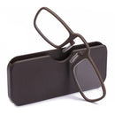 2 PCS TR90 Pince-nez Reading Glasses Presbyopic Glasses with Portable Box, Degree:+3.50D(Brown)