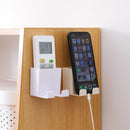 Wall Mounted Organizer Storage Box Remote Control Air Conditioner Storage Case Mobile Phone Plug Holder Stand(Beige)