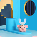 Automatic U-shaped Childrens Toothbrush Waterproof Charging Port With Smart Silicone Toothbrush, Age:6-14 Years Old(Pink)