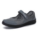 Women Casual Mesh Flat Shoes Soft Sneakers, Size:40(Dark gray)