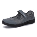 Women Casual Mesh Flat Shoes Soft Sneakers, Size:40(Dark gray)