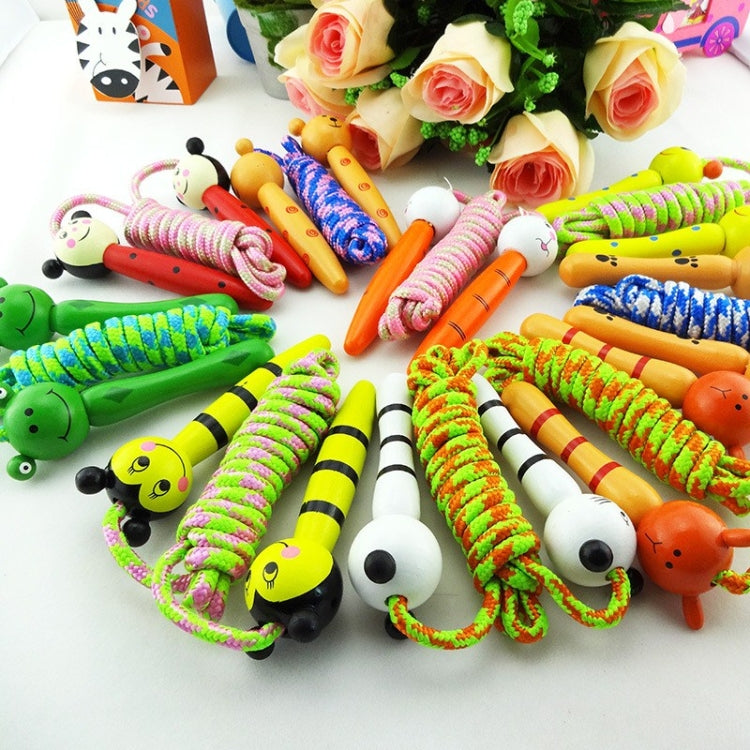 Cartoon Lovely Skipping Ropes Outdoor Game Toys Wood Handle Kids Sport Fitness Jumping Ropes, Random Style Delivery