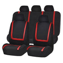 Universal Car Seat Cover Polyester Fabric Automobile Seat Covers Car Seat Cover Vehicle Seat Protector Interior Accessories 9pcs Set Red