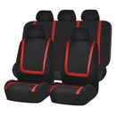 Universal Car Seat Cover Polyester Fabric Automobile Seat Covers Car Seat Cover Vehicle Seat Protector Interior Accessories 9pcs Set Red