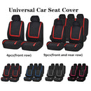 Universal Car Seat Cover Polyester Fabric Automobile Seat Covers Car Seat Cover Vehicle Seat Protector Interior Accessories 9pcs Set Red