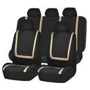 Universal Car Seat Cover Polyester Fabric Automobile Seat Covers Car Seat Cover Vehicle Seat Protector Interior Accessories 9pcs Set Beige