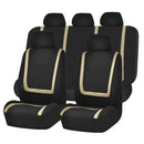 Universal Car Seat Cover Polyester Fabric Automobile Seat Covers Car Seat Cover Vehicle Seat Protector Interior Accessories 9pcs Set Beige