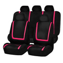 Universal Car Seat Cover Polyester Fabric Automobile Seat Covers Car Seat Cover Vehicle Seat Protector Interior Accessories 9pcs Set Pink